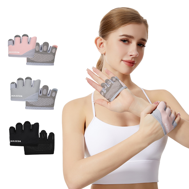 Yoga Mat - Paar Fitness-Fingerlose Handschuhe: Anti-Blasen-Sporthandschuhe für Pilates