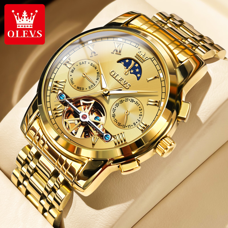 Resistance Band - OLEVS 6617 Klassische mechanische Herrenuhr, wasserdicht,