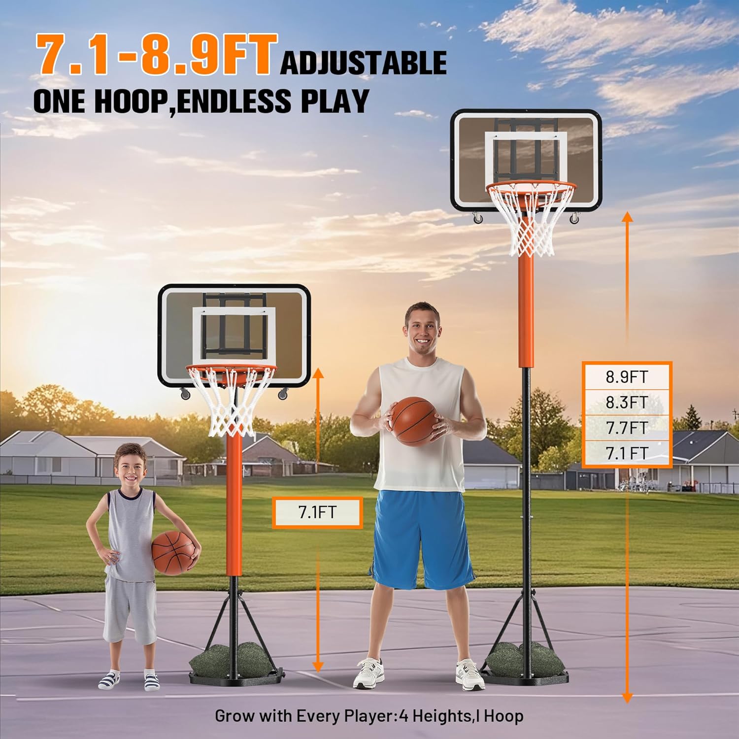 Verstellbares, tragbares Baske – Basketball Hoop Bewertung und Preis
